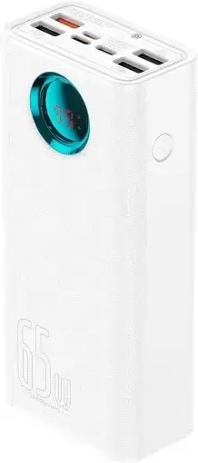 Портативное зарядное устройство Baseus Amblight Digital Display Fast Charge Power Bank 65W 26800mAh (белый) фото 2