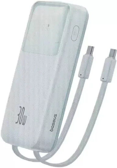 Baseus Comet Series Dual-Cable Digital Display Fast Charge Power Bank 30W 10000mAh (белый)
