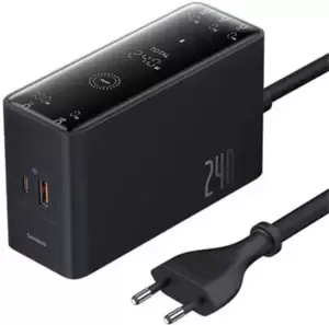 Сетевое зарядное Baseus Digital GaN Intelligent Desktop 3C+U+DC 240W P10163901113-00 (черный) фото