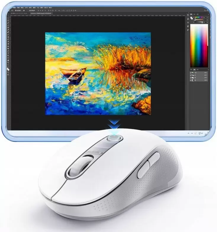Мышь Baseus F02 Ergonomic Wireless Mouse 2.4G Single (белый) фото 4