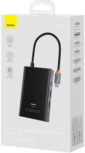 Док-станция Baseus Focus Series 8 Port Four-Screen Type-C Hub Adapter WKYY030413 фото 6