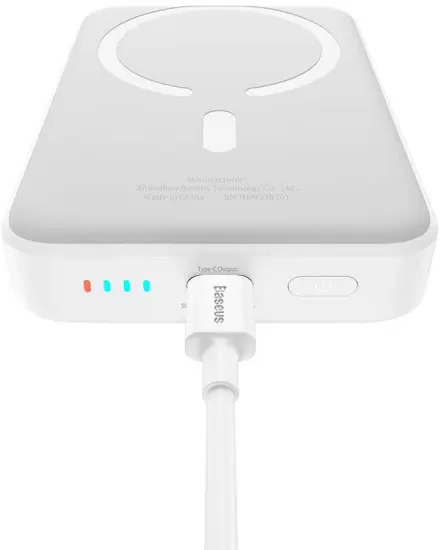 Портативное зарядное устройство Baseus Magnetic Mini Air Wireless Fast Charge Power Bank 20W 10000mAh (белый) фото