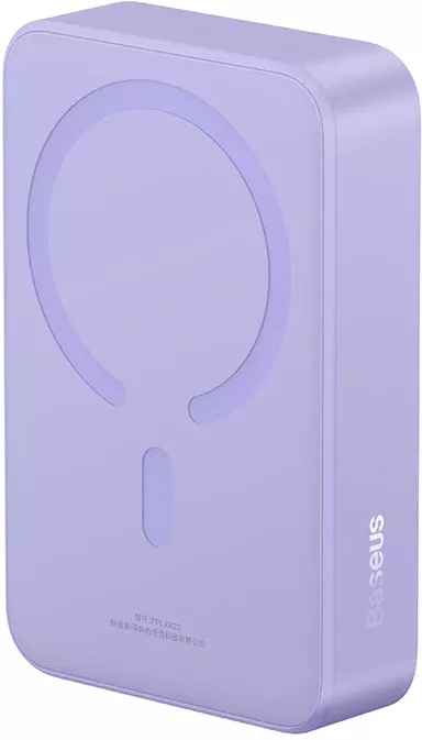 Портативное зарядное устройство Baseus Magnetic Mini Wireless Fast Charge Power Bank 20W 20000mAh (сиреневый) фото