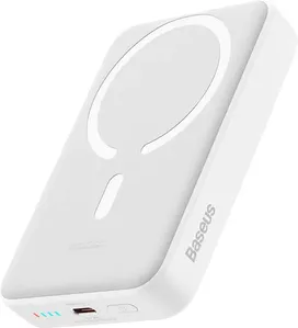 Портативное зарядное устройство Baseus Magnetic Mini Wireless Fast Charge Power Bank 30W 10000mAh (белый) фото