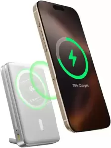 Портативное зарядное устройство Baseus Nomos Qi2 Magnetic Power Bank 10000mAh (серебристый) фото