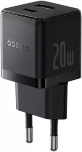 Сетевое зарядное Baseus Palm Fast Charger C+U 20W EU P10111608113-01 (черный) фото