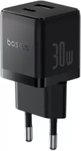 Сетевое зарядное Baseus Palm Fast Charger C+U 30W EU P1011160A113-00 (черный) фото