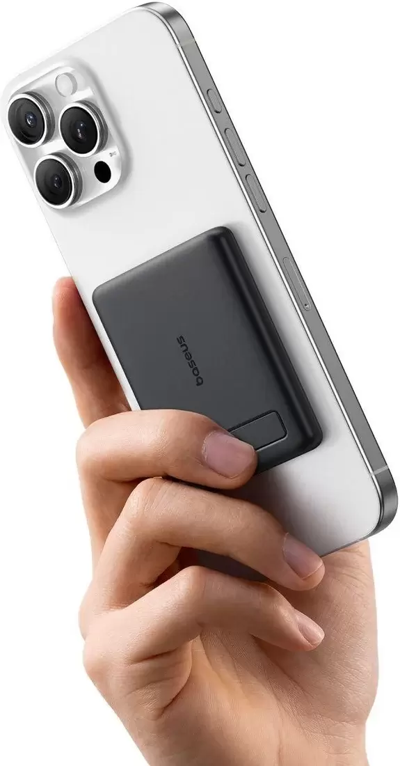 Портативное зарядное устройство Baseus PicoGo AM31 Mini Magnetic Power Bank with Stand 20W 5000mAh (черный) фото