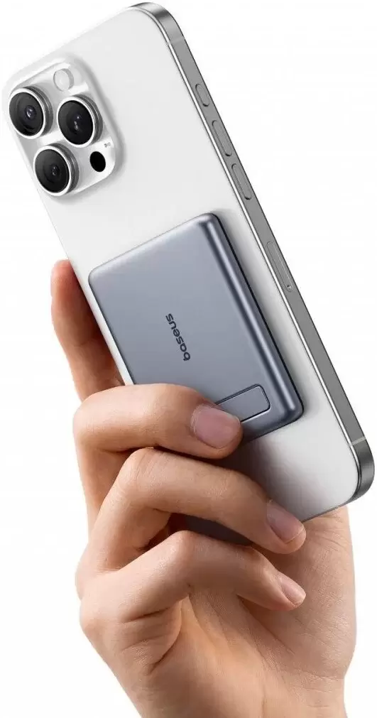 Портативное зарядное устройство Baseus PicoGo AM31 Mini Magnetic Power Bank with Stand 20W 5000mAh (серый) фото