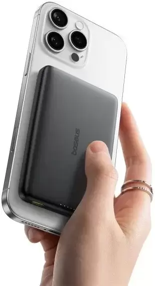 Портативное зарядное устройство Baseus PicoGo AM41 Ultra-Slim Qi2 Magnetic Power Bank 10000mAh (черный) фото 2