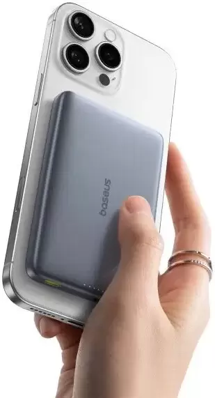Портативное зарядное устройство Baseus PicoGo AM41 Ultra-Slim Qi2 Magnetic Power Bank 10000mAh (серый) фото