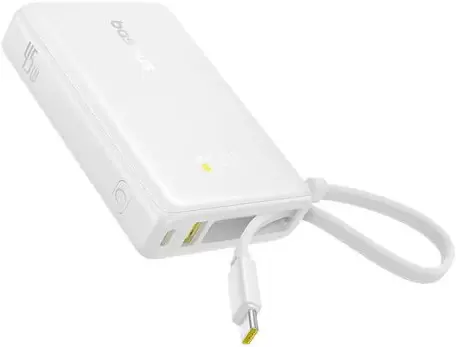 Портативное зарядное устройство Baseus Picogo PPPG-1W45C Digital Display Power Bank 45W 10000mAh (белый) фото 2
