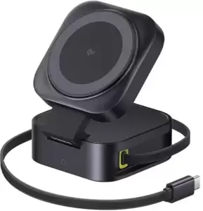 Беспроводное зарядное Baseus PicoGo Series 2-in-1 Magnetic Wireless Charger Qi2 67W P10276800123-00 (черный) фото