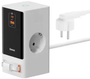 Сетевое зарядное Baseus PowerCombo Digital PowerStrip 2AC+1U+1C+Retractable-C 65W PSLR000602 (белый) фото