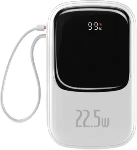 Портативное зарядное устройство Baseus Qpow Digital Display 20000mAh (белый)