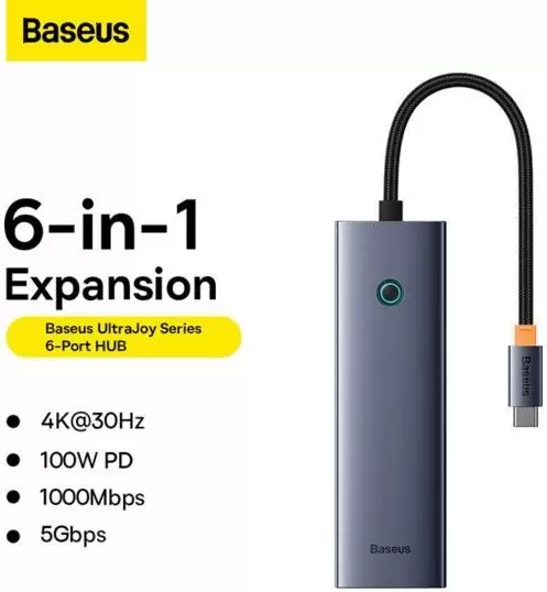 Док-станция Baseus UltraJoy Series 6-Port Hub Docking Station B00052802811-00 фото