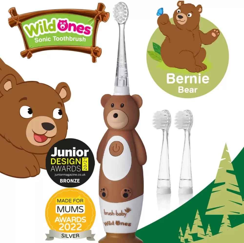 Электрическая зубная щетка Brush-Baby WildOnes Bear фото 2
