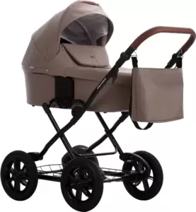 Детская универсальная коляска Bebetto Aquarius Pro 2 в 1 (04, темно-бежевая кожа) фото