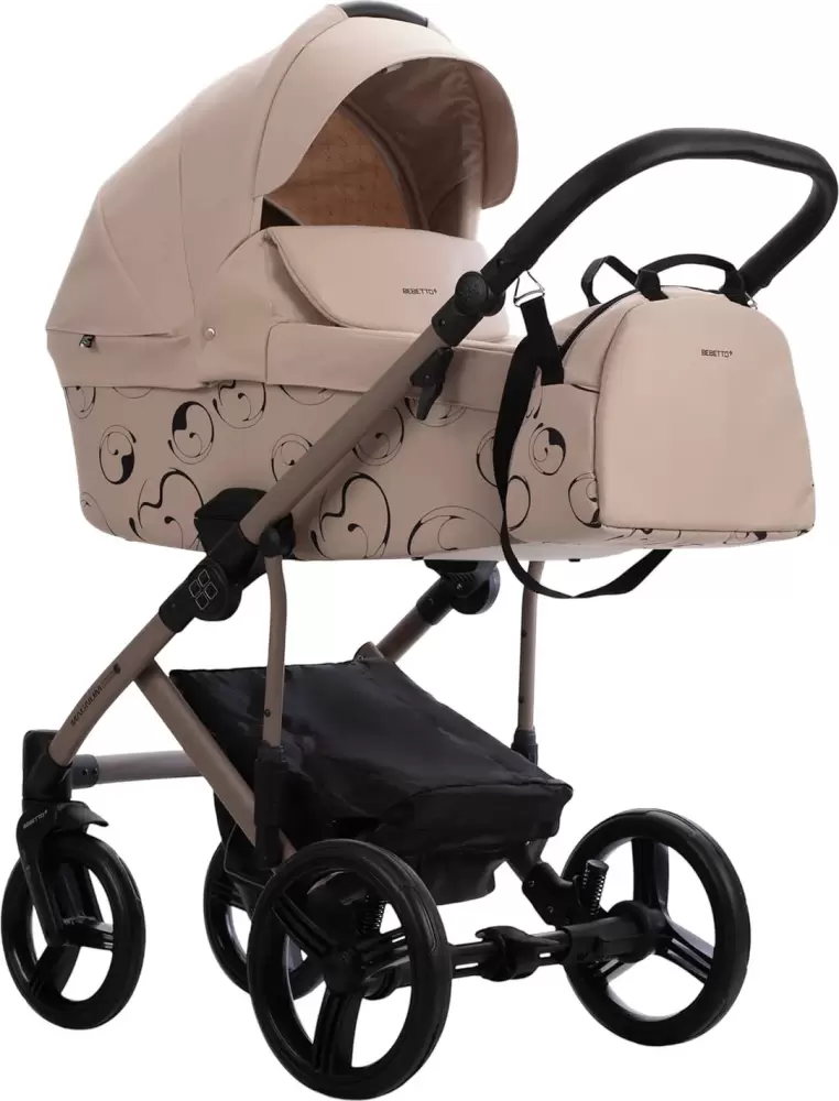 BEBETTO Magnum Light SE 2 в 1 (08, светло-бежевый/черная рама)