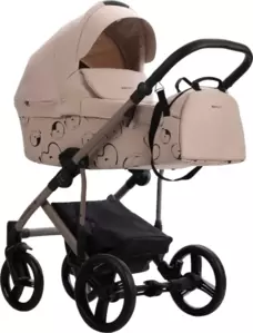 Детская универсальная коляска Bebetto Magnum Light SE 2 в 1 (08, светло-бежевый/черная рама) фото