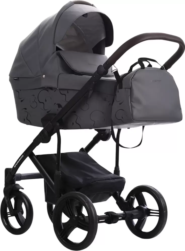 BEBETTO Magnum Light Se Pro 2 в 1 (07, темно-серая кожа, черная рама)