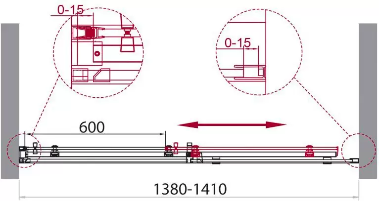Душевая дверь Belbagno ACQUA-BF-1-140-C-Cr фото