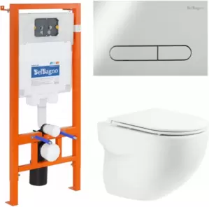 Унитаз BelBagno BB066CHR/BB870SC/BB002-80/BB005-PR-CHROME фото