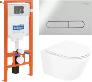 Унитаз BelBagno BB8001CHR/SC/BB002-80/BB005-PR-CHROME фото