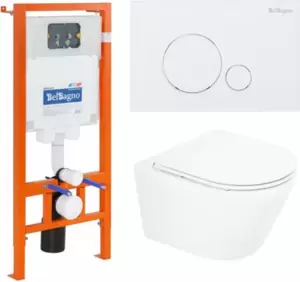 Унитаз BelBagno BB8001CHR/SC/BB002-80/BB014-SR-BIANCO фото