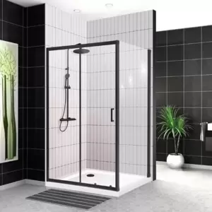 Душевой уголок BelBagno UNO-195-AH-1-120/80-C-NERO фото