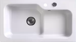 Кухонная мойка Belux SG-REC-HALF-8045-01 (белый кварц) фото