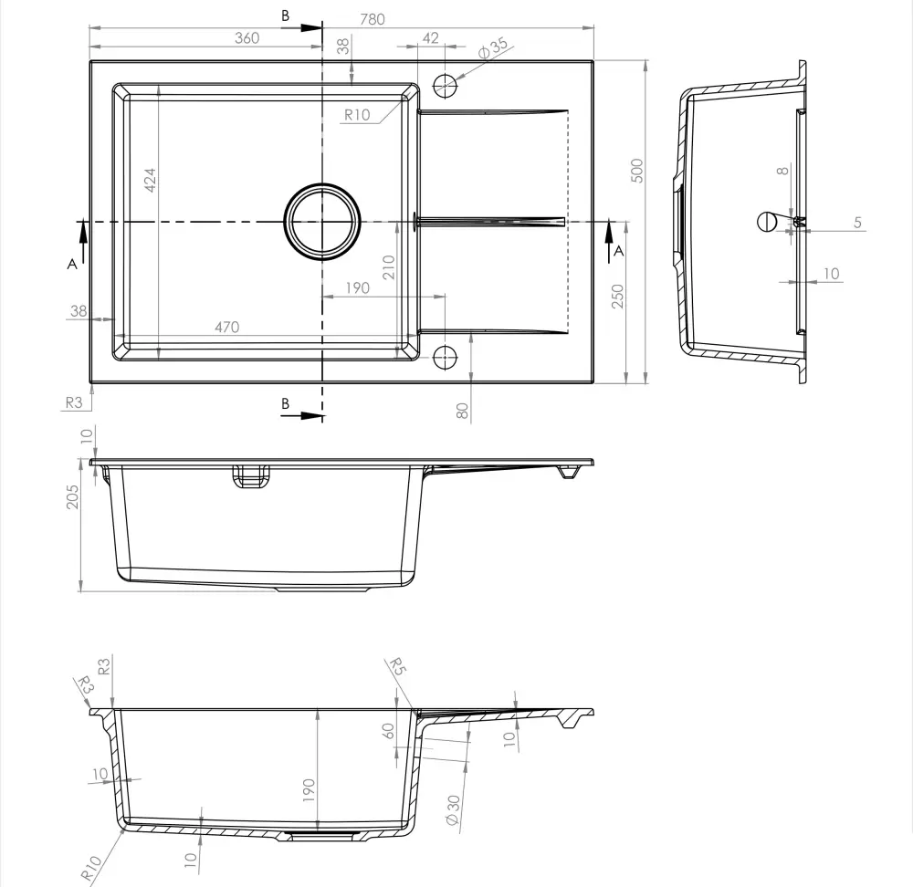 Кухонная мойка Berg Hobart BRQ1911AXL фото