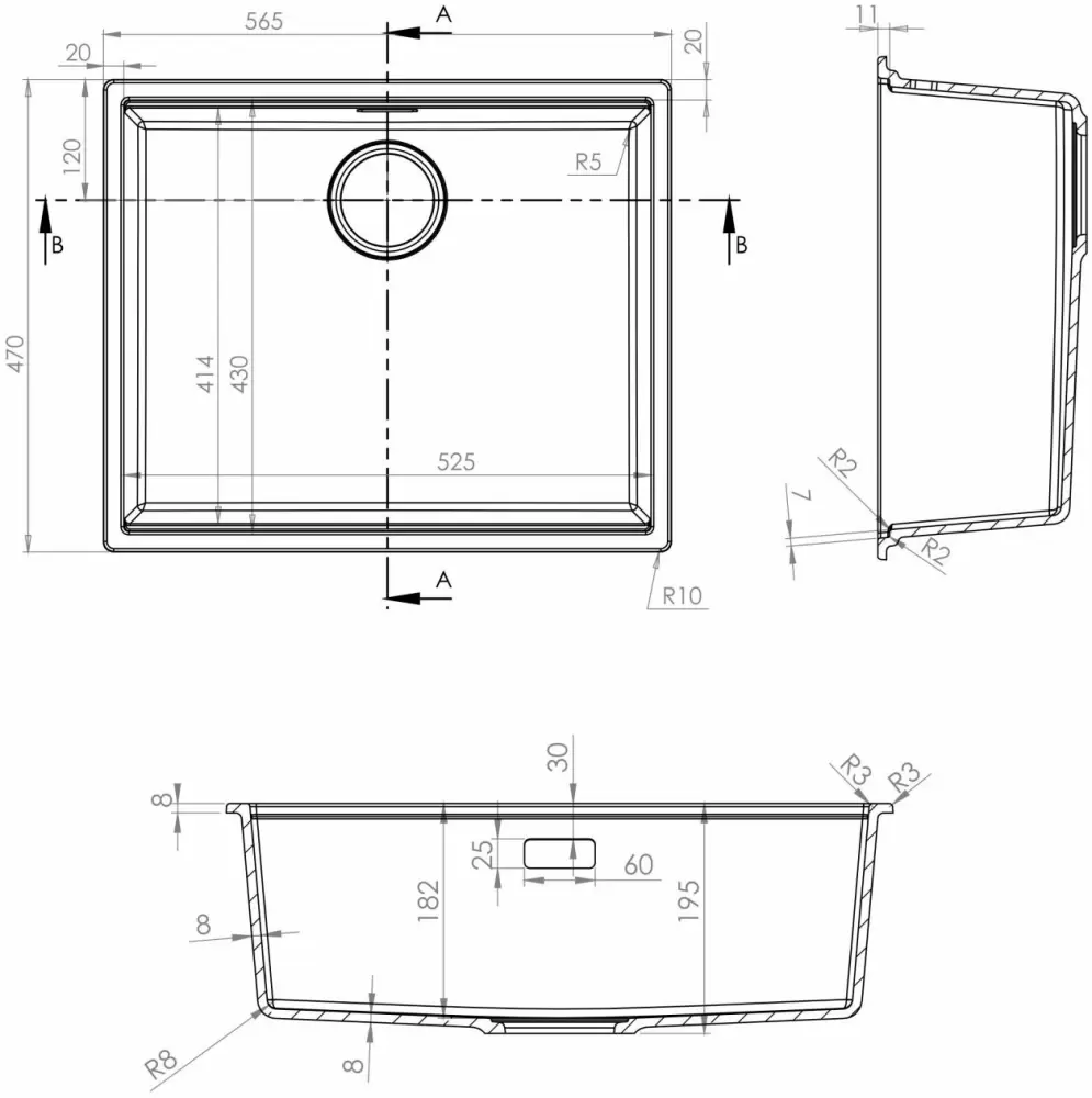 Кухонная мойка Berg Linea BRNL22 фото