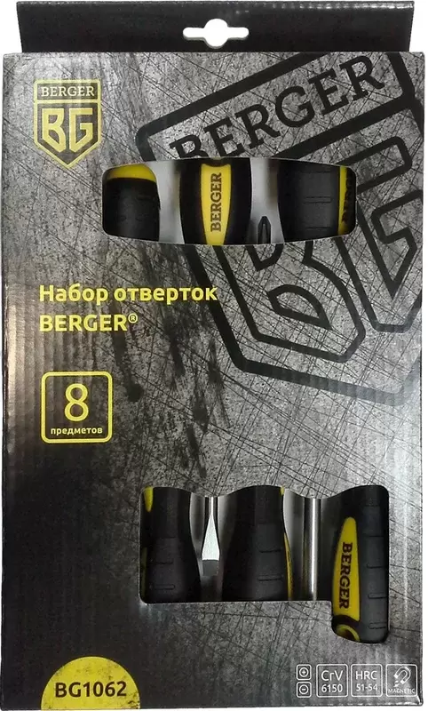 Набор отверток Berger BG1062 (8 предметов) фото 2