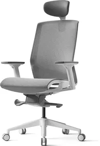 Офисное кресло Bestuhl J15 (рама белая, серый) с подголовником фото