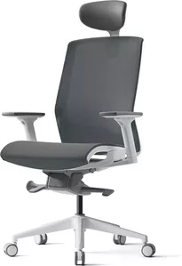 Офисное кресло Bestuhl J15 (рама белая, темно-серый) с подголовником фото