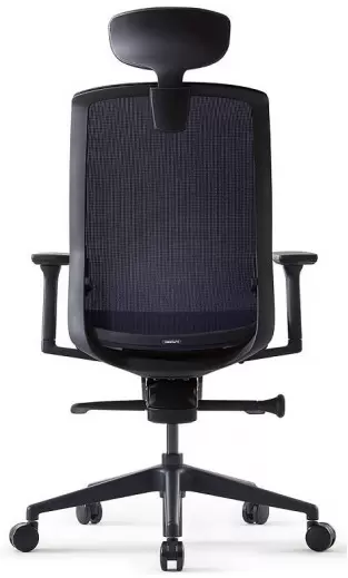 Кресло офисное Bestuhl J15 Black Pl с подголовником и подлокотником (темно-серая сетка) фото