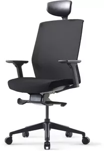 Офисное кресло Bestuhl J1 (рама черная, черный) с подголовником фото