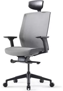 Офисное кресло Bestuhl J1 (рама черная, серый) с подголовником фото