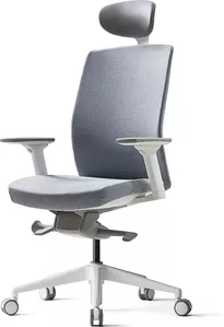 Офисное кресло Bestuhl J2 (рама белая, серый) с подголовником фото