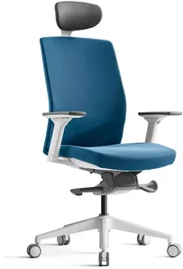 Офисное кресло Bestuhl S30 (рама черная, черный/синий) с подголовником фото