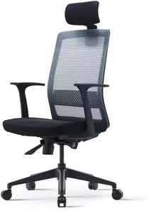 Офисное кресло Bestuhl S30 (рама черная, серый) с подголовником фото