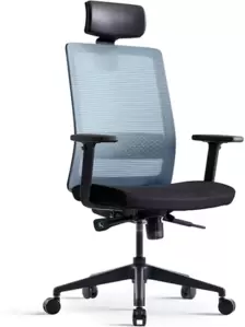 Офисное кресло Bestuhl S30G110L (черная крестовина, черный/синий) фото