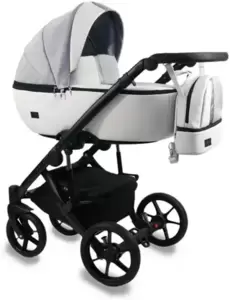 Детская универсальная коляска Bexa AIR 2 в 1 (11 белая кожа/светло-серый) фото