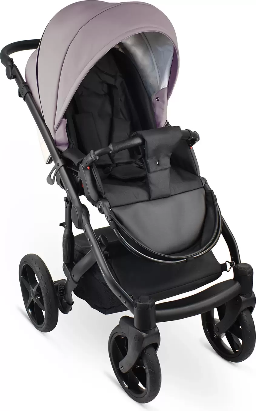 Детская универсальная коляска Bexa Ideal Eco 2 в 1 (IE 07, черный/пудра кожа) фото