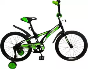 Детский велосипед Bibi Fox 20 2021 (черный/зеленый) фото
