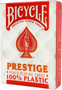 Игральные карты Bicycle Prestige Rider 100% Plastic Jumbo F44100-r (красный) фото
