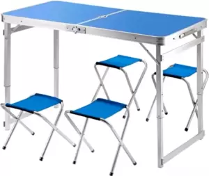 Кемпинговый стол со стульями Bison A-4-60*120-BL фото