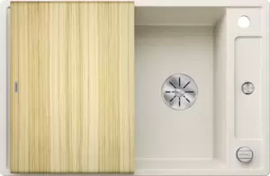 Кухонная мойка Blanco Axia III 45 S (мягкий белый, деревянная доска) фото