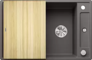 Кухонная мойка Blanco Axia III 45 S (вулканический серый, деревянная доска) фото